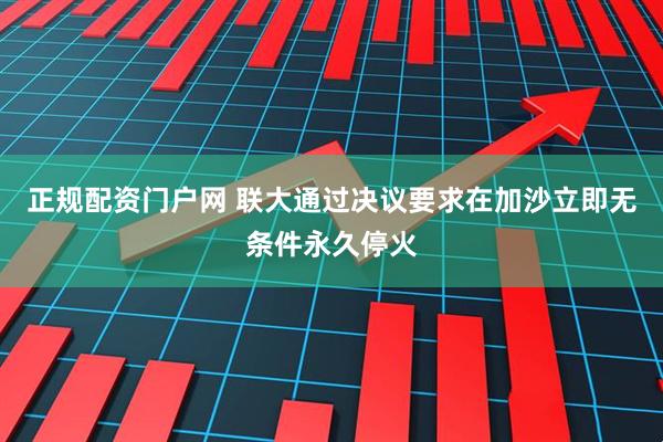 正规配资门户网 联大通过决议要求在加沙立即无条件永久停火